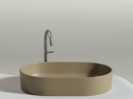 Умывальник чаша накладная овальная Ceramicanova Element 608*385*122мм, Капучино матовый, CN6048MC