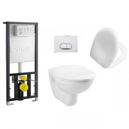 Унитаз подвесной VitrA Normus 9773B003-7203 с инсталяцией и кнопкой мат.хром