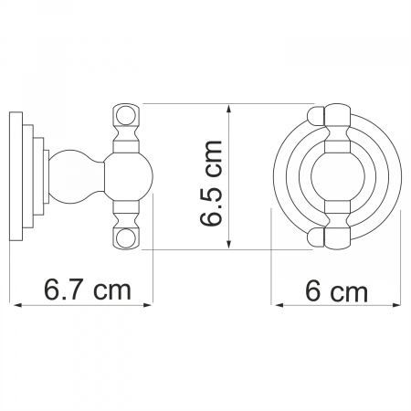 Крючок двойной WasserKRAFT Ammer K-7023D