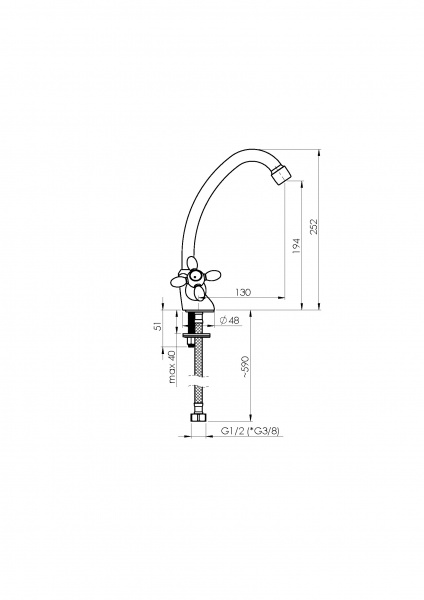 Смеситель для мойки Rubineta Milano-8 M8J006