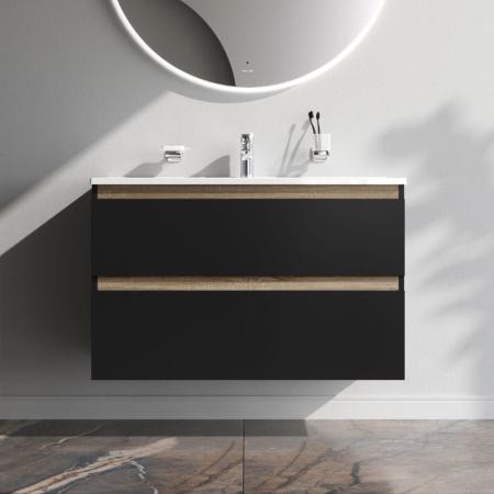 M85AFHX1002BM X-Joy База под раковину AM.PM, подвесная, 100 см, 2 ящика, черный матовый