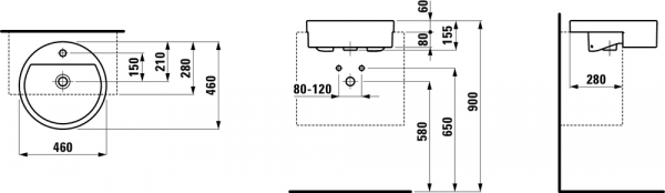 Умывальник Laufen Living City 8134310001091 46x46x14