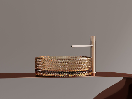 Умывальник чаша накладная круглая Ceramicanova Cristal 360*360*112мм, бежевый, CN6058