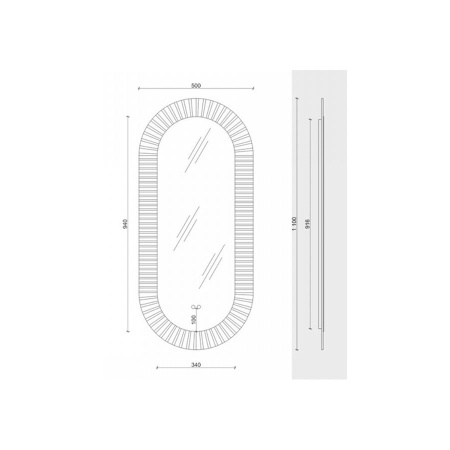 Зеркало Maretti Anna AN1450110V12EL 50x110 см