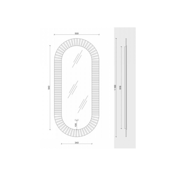 Зеркало Maretti Anna AN1450110V12EL 50x110 см