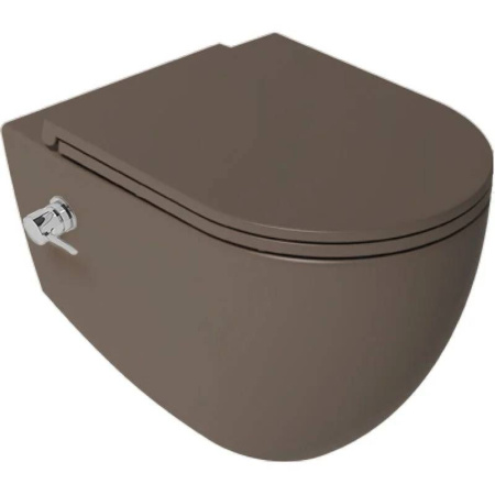 Унитаз подвесной безободковый ISVEA Infinity с функцией биде коричневый матовый 10NFS1005I-2H