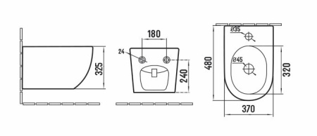 Биде подвесное Vincea Globo VB1-14S, цвет белый
