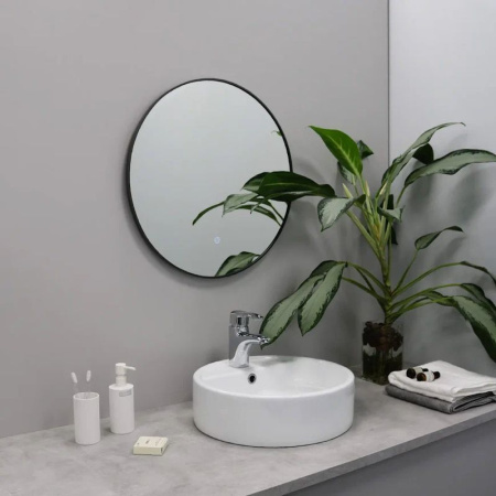 Зеркало с подсветкой LED Fixsen FX-1070F круглое 70х70 см, графит