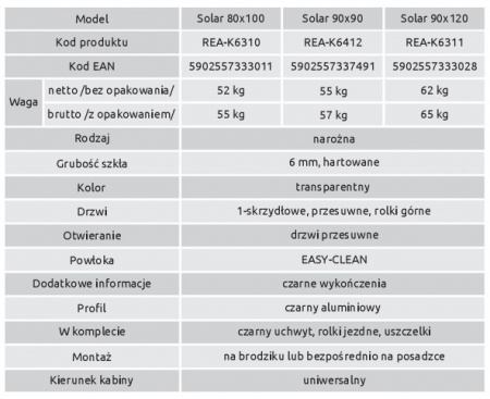 Душевой уголок Rea CAB 90x90 REA-K6412 черный