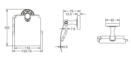 Держатель для туалетной бумаги Rose RG1005Q, бронза