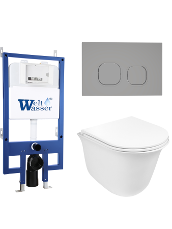 Комплект инсталляции с унитазом Weltwasser BAMBERG 545 + TELBACH 004 GL-WT + BAMBERG CR