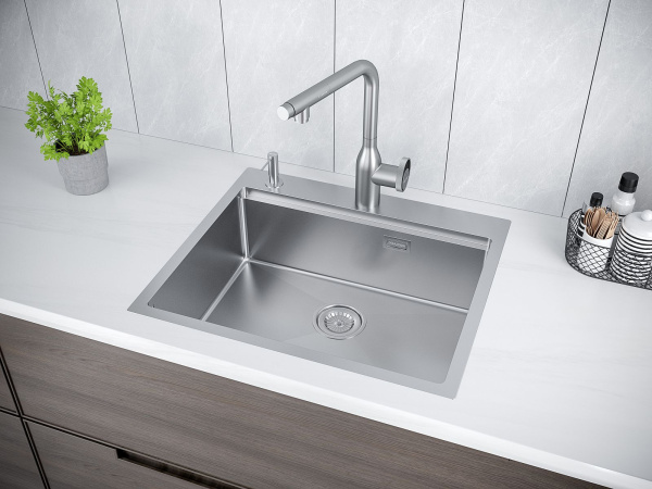 Мойка Paulmark KRONER-PRO 59 PM705951-BS 510х590х200 мм, нержавеющая сталь, нержавеющая сталь