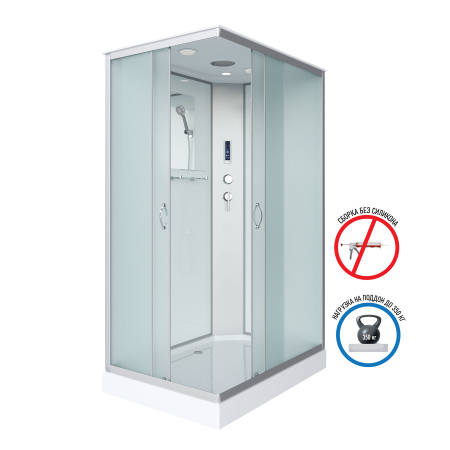 Душевая кабина Niagara Classic NG-2510-14RBKTG (120х80х210) высокий поддон(40см),стекло тонированное