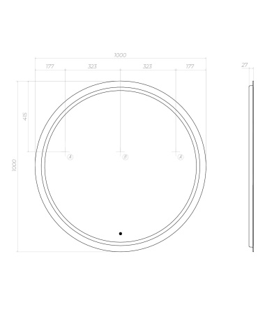 Зеркало VIGO Holly z.HOL.100.Classic, 100 см
