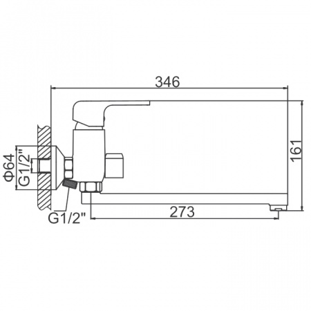 Смеситель для ванны Ledeme H44 L2244