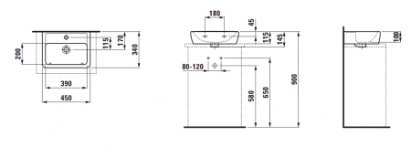 Умывальник Laufen Pro A 8119520001041 45x34x11