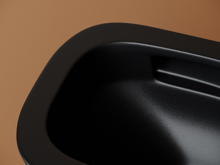 Подвесной унитаз Ceramicanova Union Торнадо безободковый, с ультратонким сиденьем с микролифтом и функцией быстрого снятия, с креплением скрытого монтажа, цвет черный матовый CN4009TMB