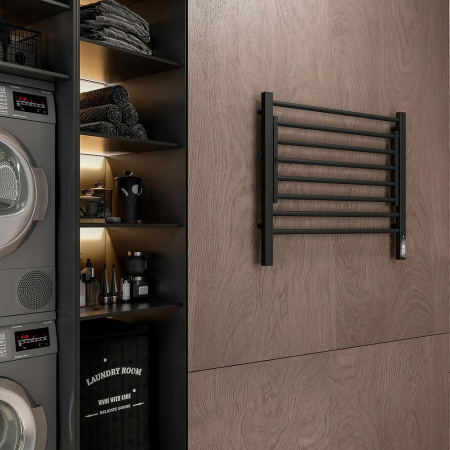 Полотенцесушитель электрический с полкой Terminus Горизонт П8 60х60 КС, черный муар