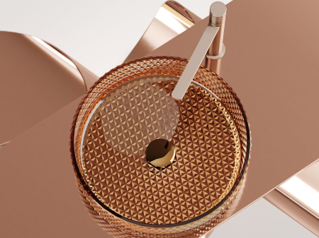 Умывальник чаша накладная круглая Ceramicanova Cristal 360*360*112мм, бежевый, CN6058