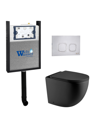 Комплект инсталляции с унитазом Weltwasser AMBERG 404 + MERZBACH 002 MT-BL + AMBERG RD-MT CR