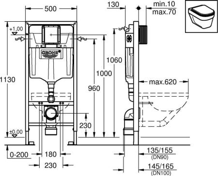 Инсталляция для унитаза Grohe Rapid SL 38528001