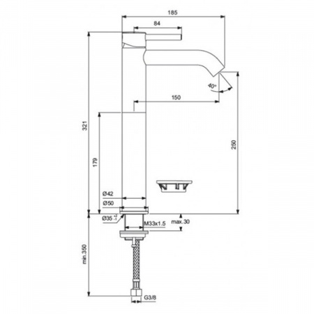 Смеситель для умывальника Ideal Standard Ceraline BC269AA