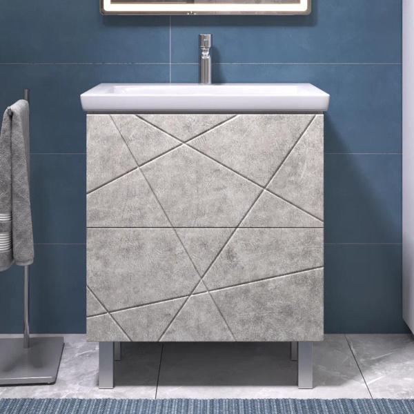 Тумба под раковину напольная VIGO Geometry 016 бетон, 70 см