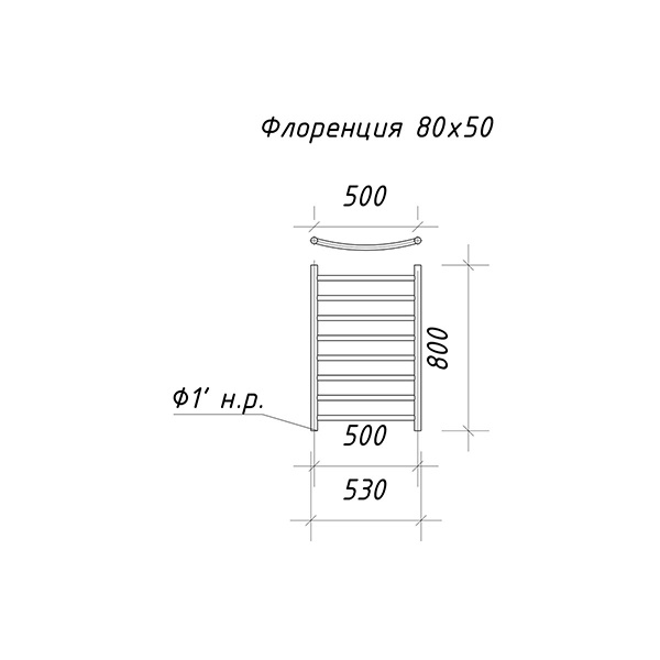 Полотенцесушитель Ariano Флоренция 80х50 Black