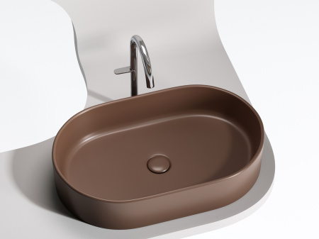 Умывальник чаша накладная овальная Ceramicanova Element 608*385*122мм, Темно-коричневый матовый, CN6048MDB