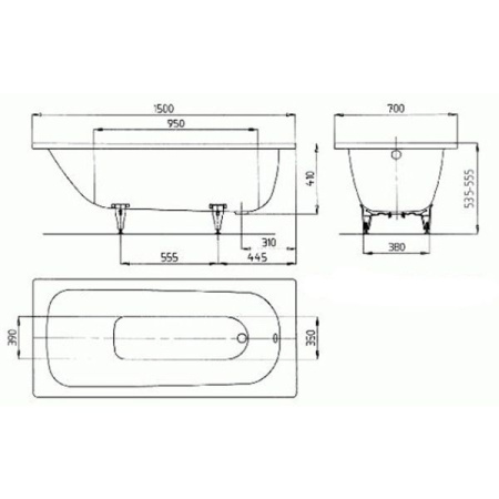 Стальная ванна Kaldewei SANIFORM PLUS STAR 150х70 (331)