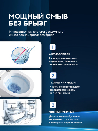 Унитаз приставной безободковый Amore di Mare Oreto PR701 круглый белый итальянский, антивсплеск, фарфоровый, быстросъемное сиденье дюропласт с крышкой микролифт, чаша с антибактериальным покрытием