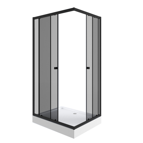 Душевой уголок Niagara Eco NG-018-14QT (100х80х195) низкий поддон(13см),черный,стекло тонированное,