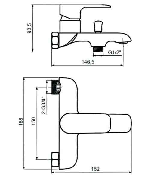 Смеситель для ванны Ahti Ivalo IL405001