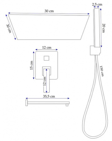 Душевая система Rea Sonic REA-P0369 (черный)