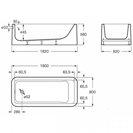 Акриловая ванна Roca Element 180х80 A24T439000