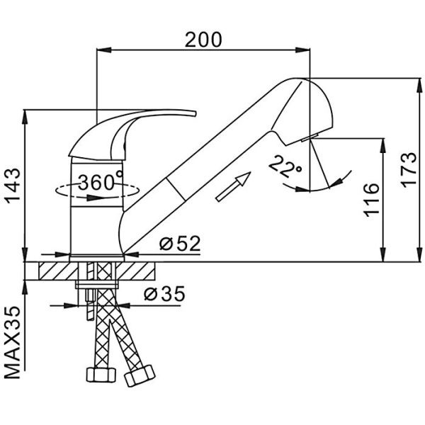 Смеситель для мойки Frap F6003