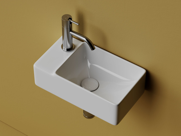 Умывальник подвесной прямоугольный Ceramicanova Element 395*220*125мм, Белый, CN5046