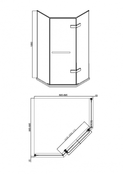 Душевое ограждение Adema Glass Line Safier 90 прозрачное