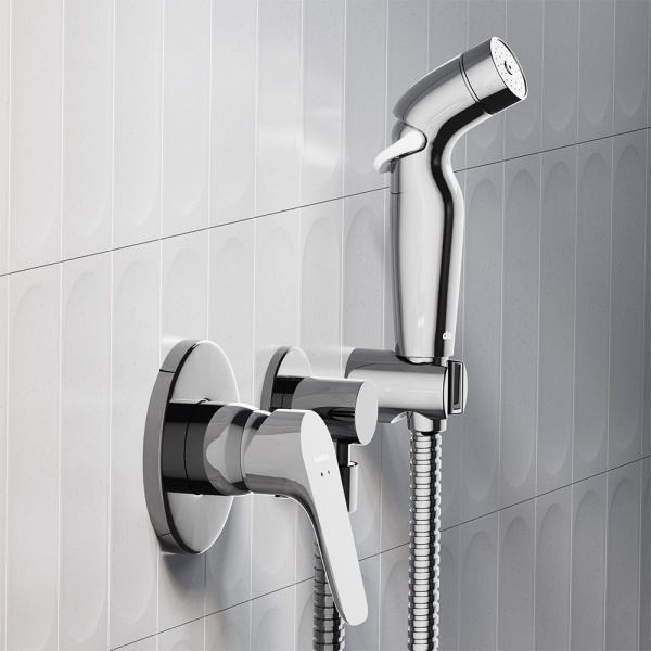 777510001 Jupiter Смеситель Damixa монтируемый в стену с гигиеническим душем, хром