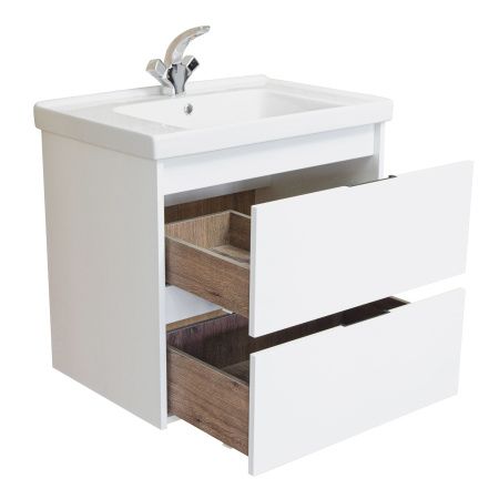 Тумба подвесная BRIZ Вена 60 с умывальником Грэйс, 239 03-18060-15 00 БЕЛ