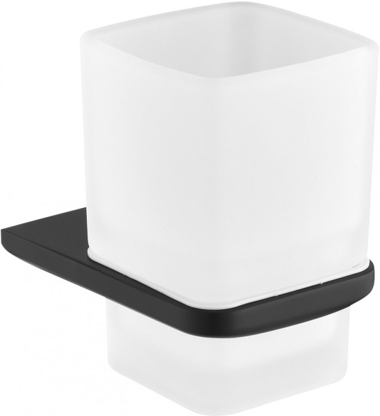 Настенный стакан одинарный Grocenberg AC0053 (Черный матовый)