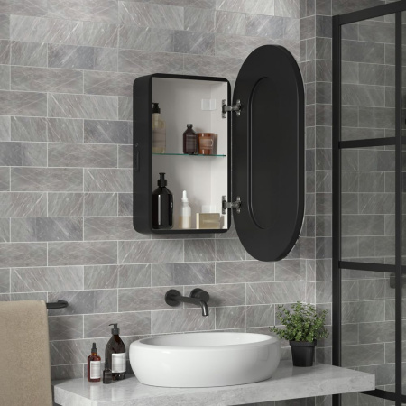 Зеркало-шкаф Reflexion Black LED 450х800 RF2003BL