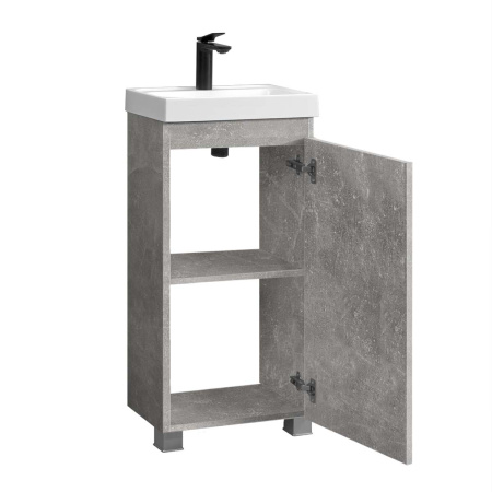 Тумба под умывальник Belux Бостон напольная 40 Бетон Чикаго светло-серый