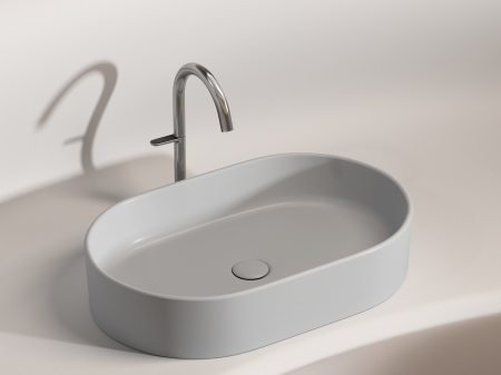 Умывальник чаша накладная овальная Ceramicanova Element 608*385*122мм, Серый матовый, CN6048MSG
