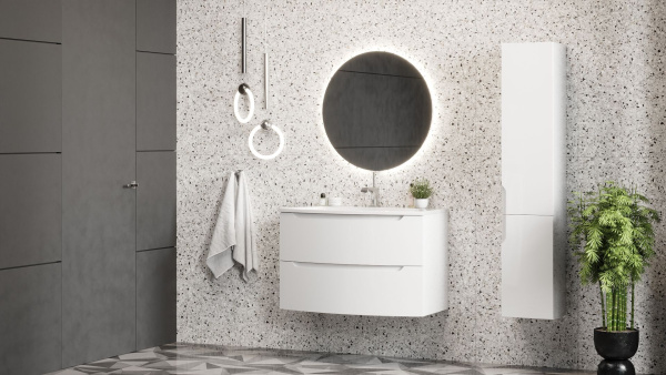 Тумба под умывальник Belux подвесная Ганновер 90-02, белый глянцевый