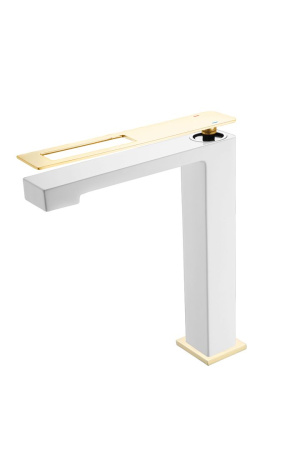 Смеситель для умывальника Boheme Q 142-WG White Gold