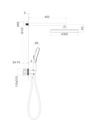 Душевая система ALTROBAGNO Рикко (Ricco) 040204 GM