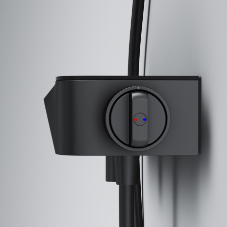 F8F10522 Func Cмеситель для душа AM.PM, кнопочный с полкой, с изливом, черный