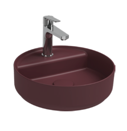 Раковина накладная ISVEA Infinity 42 круглая ?42см, цвет бордовый матовый 10NF65042SV-2R