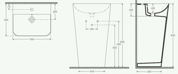 Раковина ISVEA Sott'Aqua напольная 500*420*830 1 цвет черный матовый 10SQ37001SV-2N